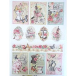 Donne con cappello Arte del decoupage vintage Carta di riso Decoupage per  mobili Carta di riso di grandi dimensioni per decoupage -  Italia