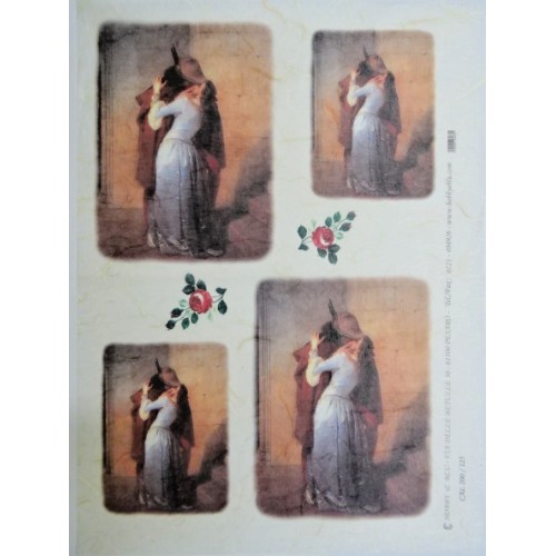 carta di riso per decoupage 30x42 il bacio di Hayez