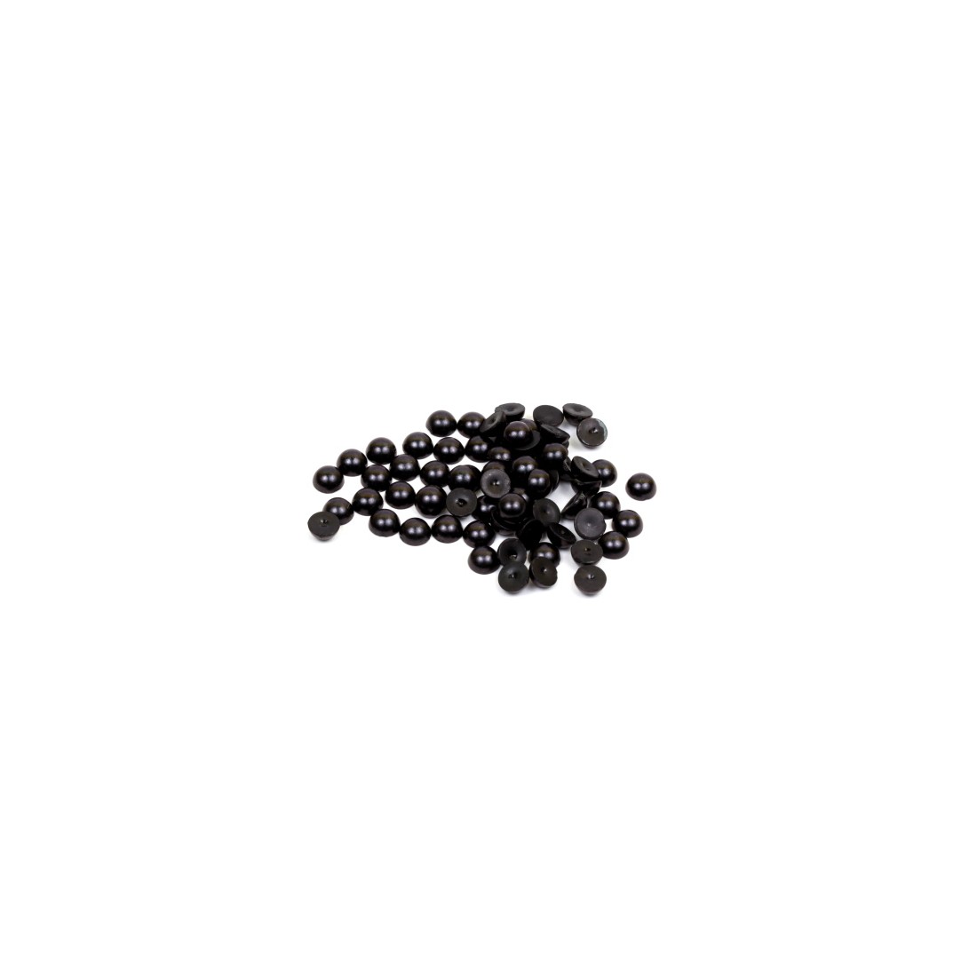100 mezze perle piccole nere 6 mm