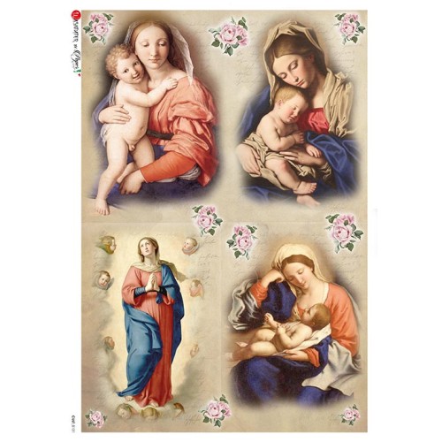 carta di riso per decoupage 30x42 madonne