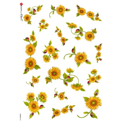 carta di riso per decoupage 32x45 girasoli