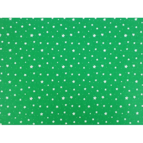 cm 30x40 pannolenci verde con stelline bianche