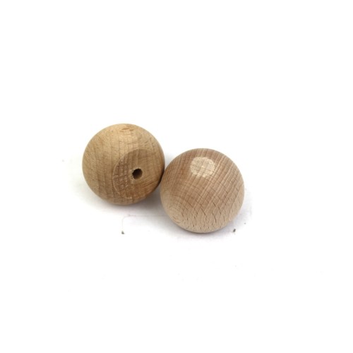 Sfera in legno diam mm 44 con base piatta e foro (non passante)