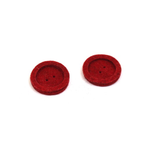 2 bottoni rosso melange mm 40 a due buchi