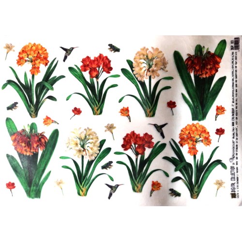 carta di riso per decoupage cm 30x42  fiori