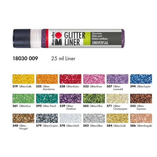 Lavanda colore a rilievo con glitter ml 25 marabu cod. 507