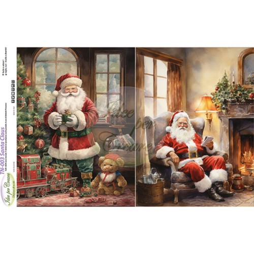 Pannello stampato Santa Claus cm 50x80 su tessuto e lurex