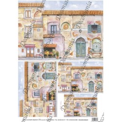 CARTA DI RISO PER TEGOLA E DECOUPAGE COD.5062 FACCIATE CASE