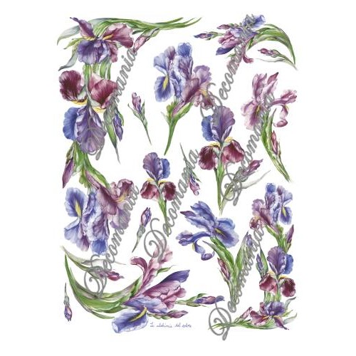 carta decoupage cm 30x42 iris screziati piccoli