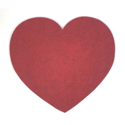 cuore rosso melange cm 23,5x21,5 in feltro