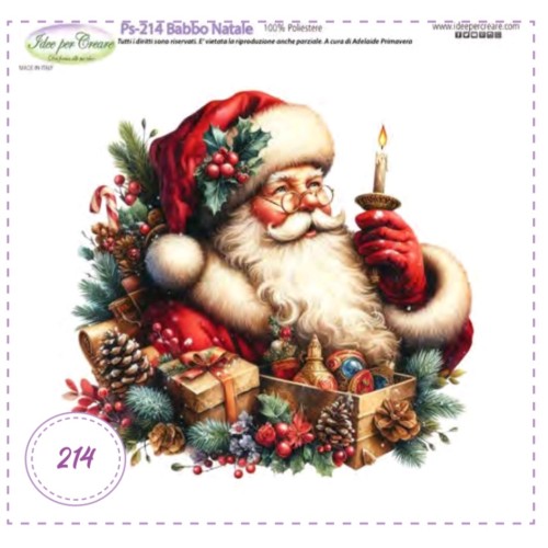 Pannello in pannolenci cm 25x25 babbo natale