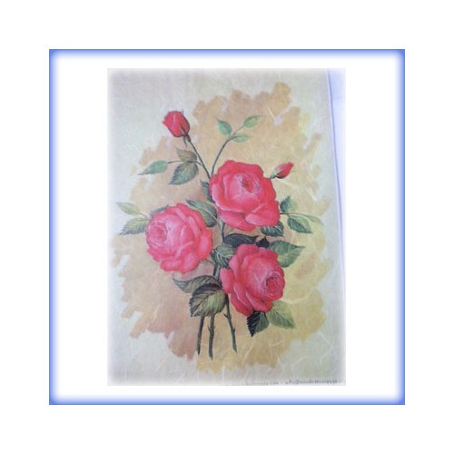 carta di riso per decoupage cm 30x42 cornici di rose