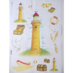 carta da decoupage cm 30x42 paesaggio marino con faro piccoli