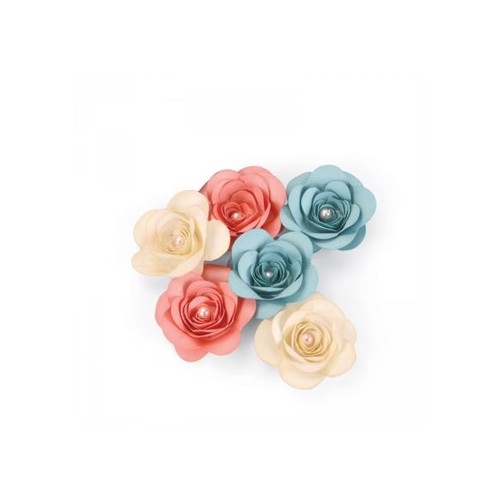 Set da 6 FUSTELLE rosa 3D die compatibili con Big Shot Rose 3D fiore fiori  fustella