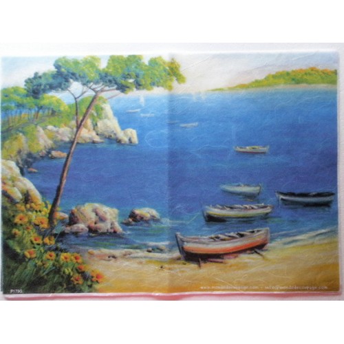 carta di riso per decoupage 30x42 paesaggio marino